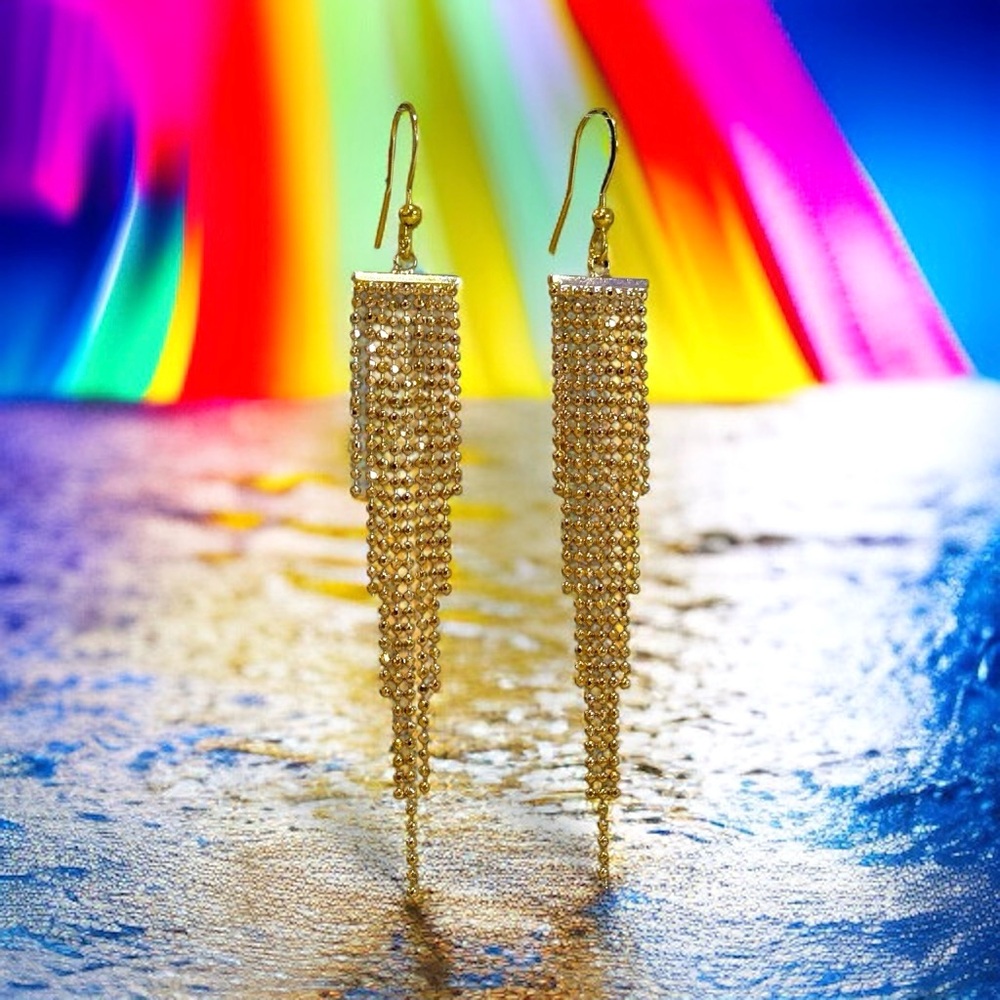 Elegant Gold Tassel Holly Earrings